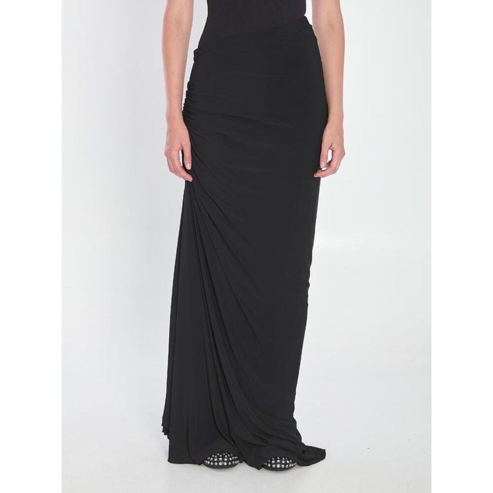 ALAIA Ruched Column Skirt Women BLACK Skirts